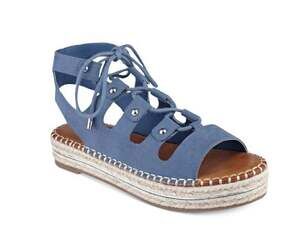 G by Guess Blue Lace-Up Espadrille Platform Sandals